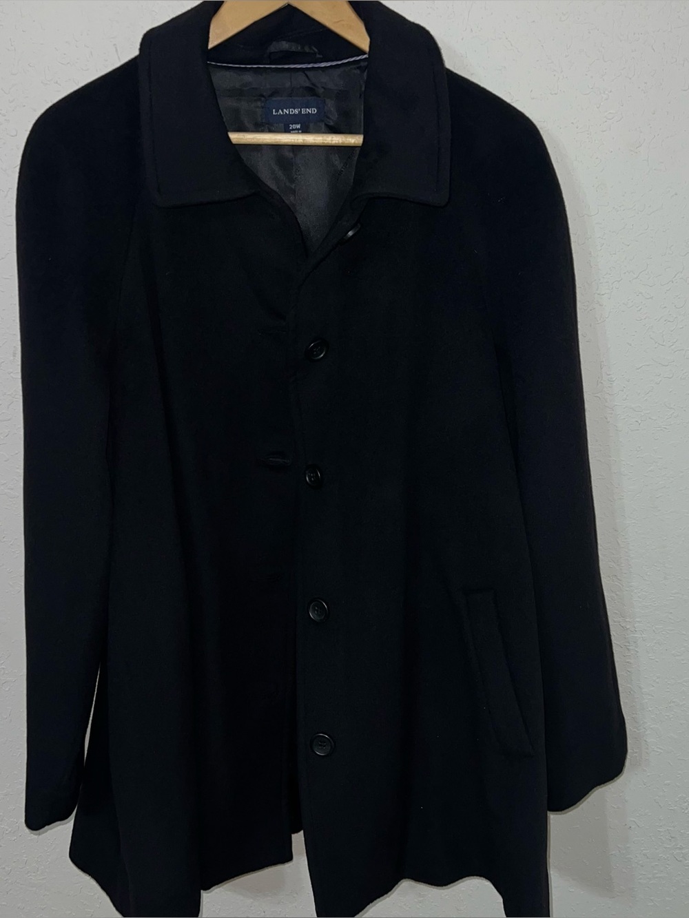 Lands' End Black Wool Rabbit Hair Blend
Hair Fly Away Coat Size 20W.